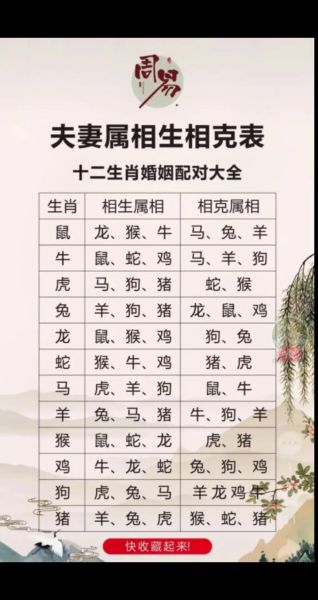 生肖属相列表相克（十二生肖相克关系全览避坑指南）
