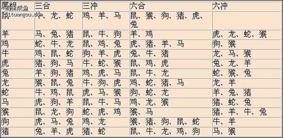 香港生肖有哪些属相相冲（香港生肖属相相冲组合对照表）