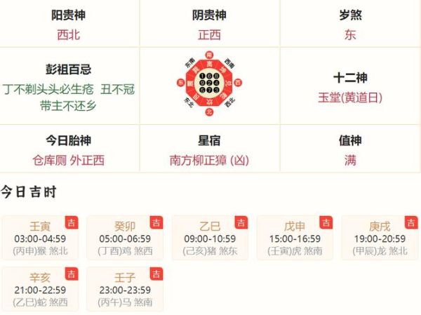 老黄历十二生肖属相（老黄历每日生肖查询吉凶表）