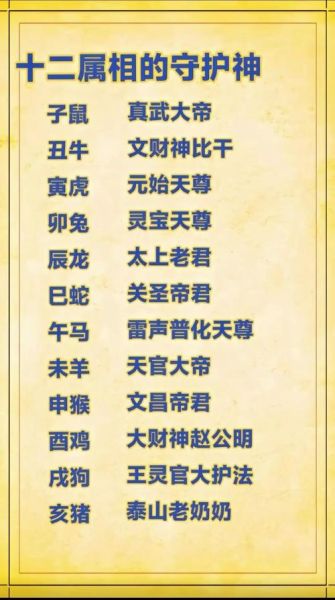 道教帝君有哪些生肖属相（道教帝君生肖属相对照表）