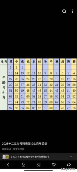 生肖属相查询表图片(生肖对照表图片及年龄速查版)