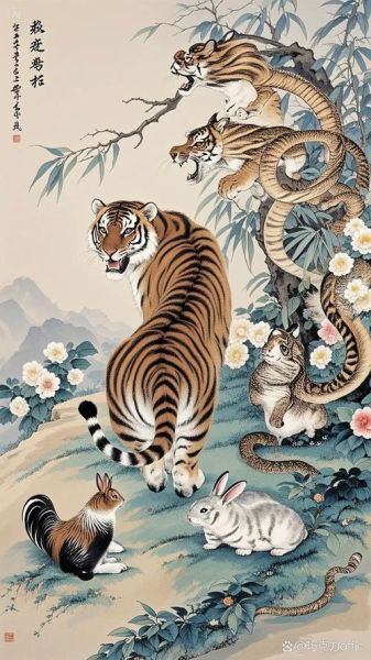 生肖属相画虎兔好吗（属虎属兔挂生肖虎兔画吉利吗）