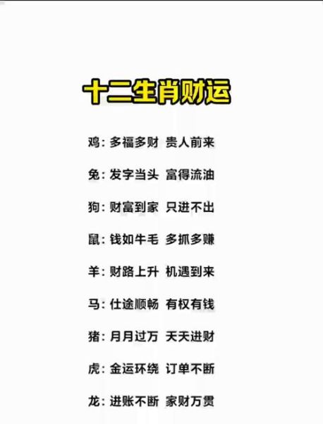 生肖财运奥秘有哪些属相