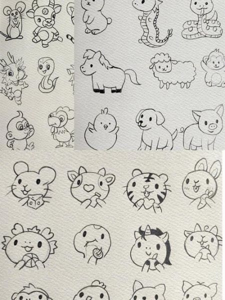 简笔画12生肖属相(简笔画12生肖属相卡通教程)