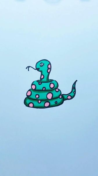 生肖属相简笔画蛇（蛇年简笔画步骤大全）