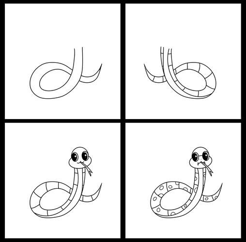 生肖属相简笔画蛇（蛇年简笔画步骤大全）