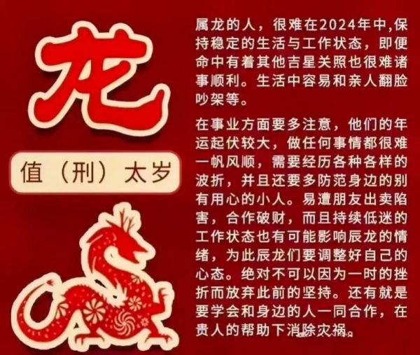 生肖龙和内个属相犯太岁（龙年犯太岁最严重的属相揭秘）