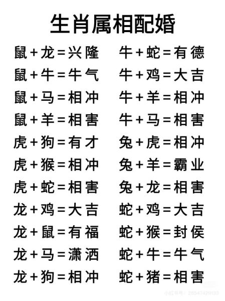生肖属相配顺口(生肖属相配顺口溜大全)