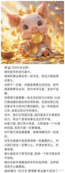 属相派对生肖猪（生肖猪2025运势解析✨本命年犯太岁吗？）