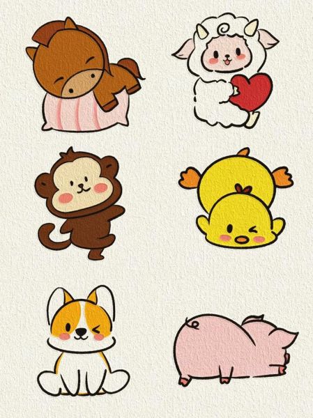 生肖属相画画大全图（生肖属相画画大全图怎么画简单又可爱）