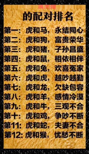 虎年不能配的生肖属相（虎年不能配的生肖属相有哪些）