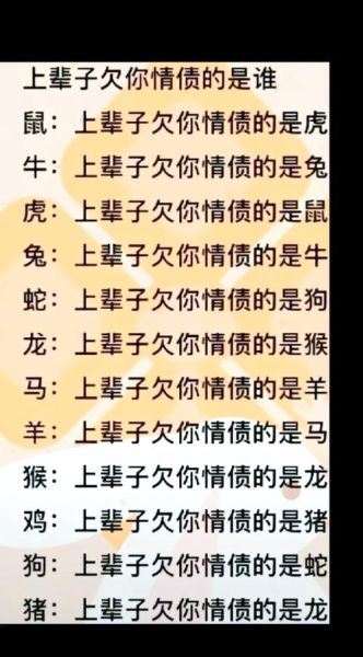 欠条什么生肖属相