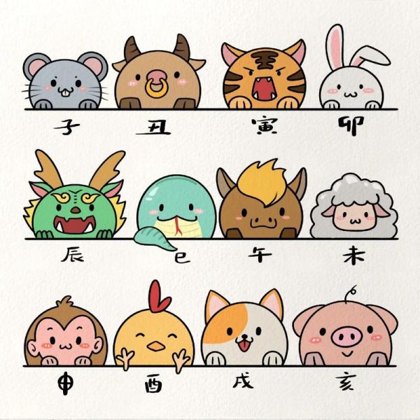 12属相生肖图案（12属相生肖图案怎么画最简单）