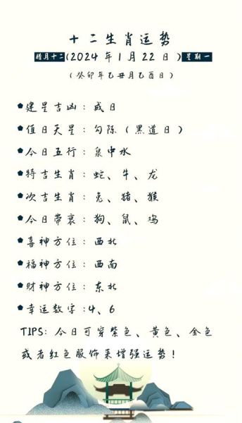 12属相生肖运势（2024年生肖运势对照表）