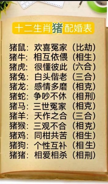 生肖属相猪配对姻缘好吗（生肖猪和什么属相最配婚姻最合）