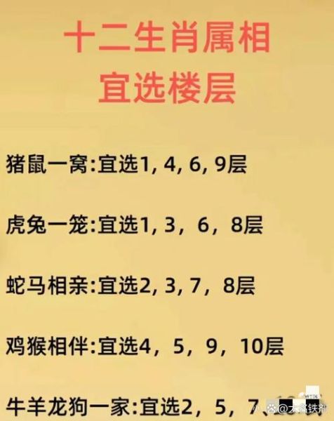属相生肖与楼层（属相选楼层风水最吉利搭配表）