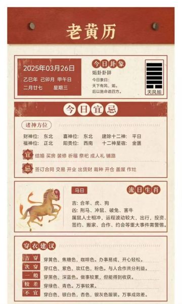 今天老黄历生肖生肖属相（今天老黄历生肖属相速查表）