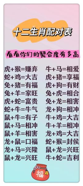 什么属相可以配对生肖(什么生肖最配?小白入门速查表)