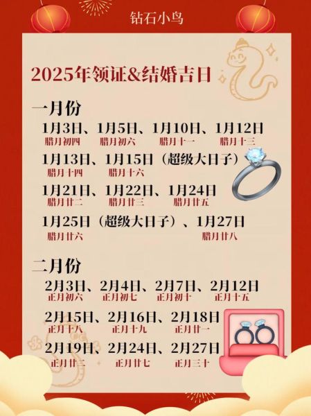 属相生肖结婚吉日（属蛇2025结婚黄道吉日查询）